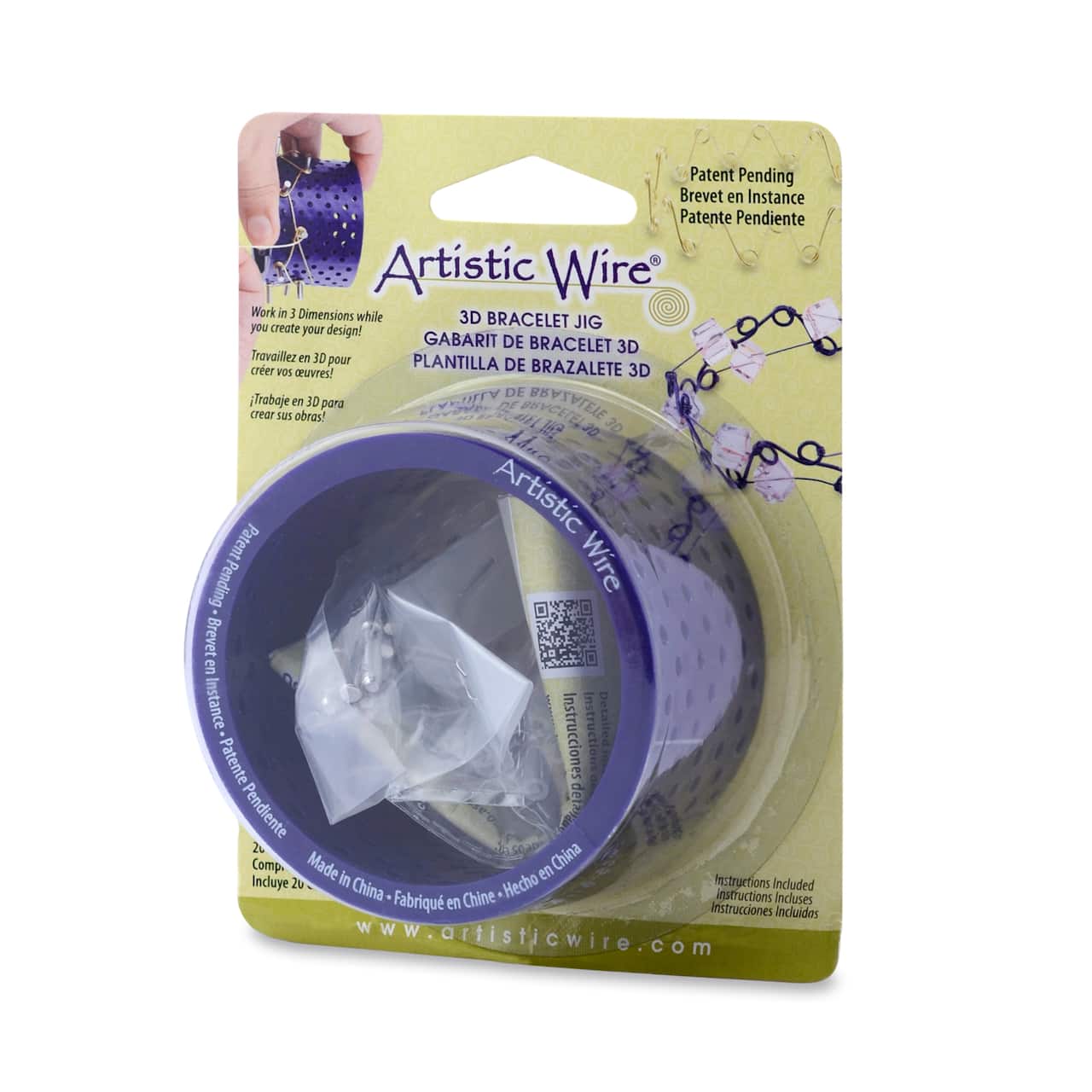 Artistic Wire® 3D Bracelet Jig With 20 Pegs & Holder Tubes